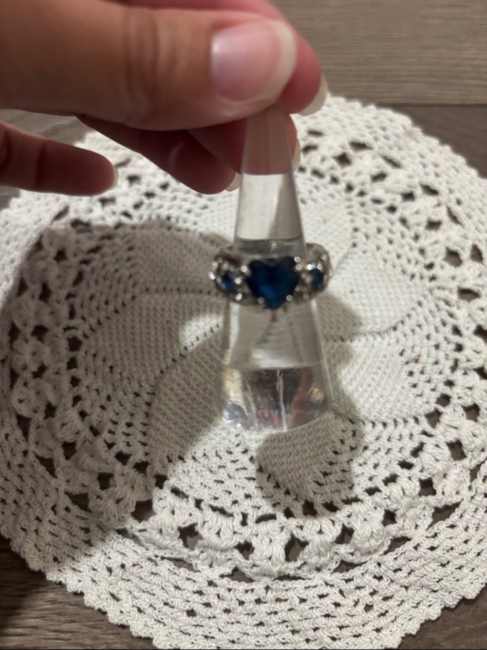 Blue Heart Crystal Ring